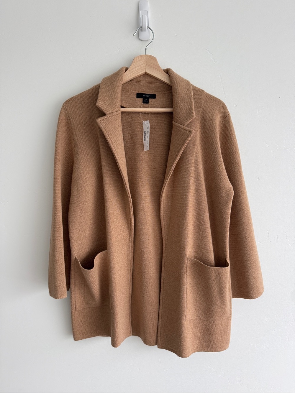 J. Crew Camel Open-Front Wool Blend Jacket